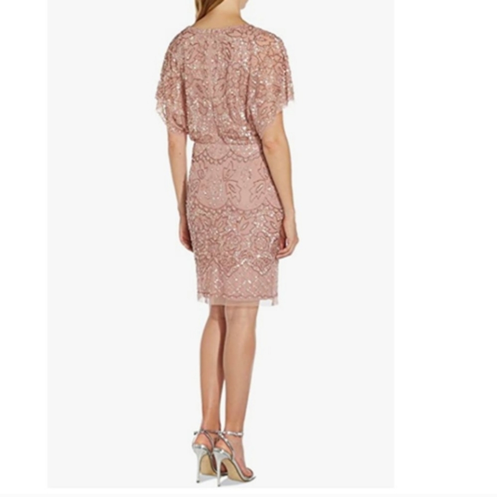 NWT Adrianna Papell Beaded Blouson Dress sz 4 - Picture 2 of 10